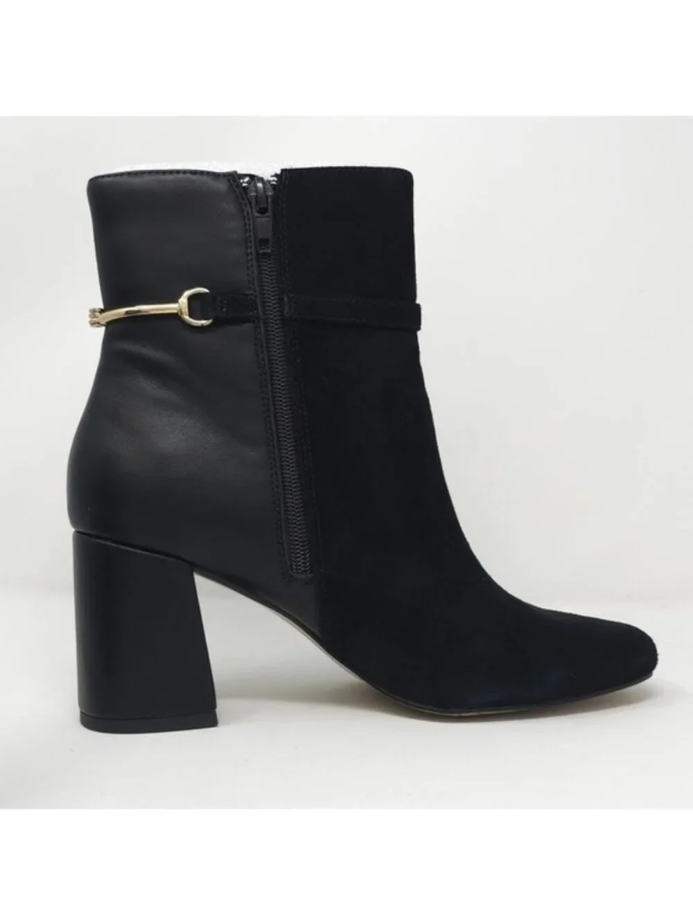 Bella Vita Black Suede & Leather Ankle Heeled Boots 7.5M